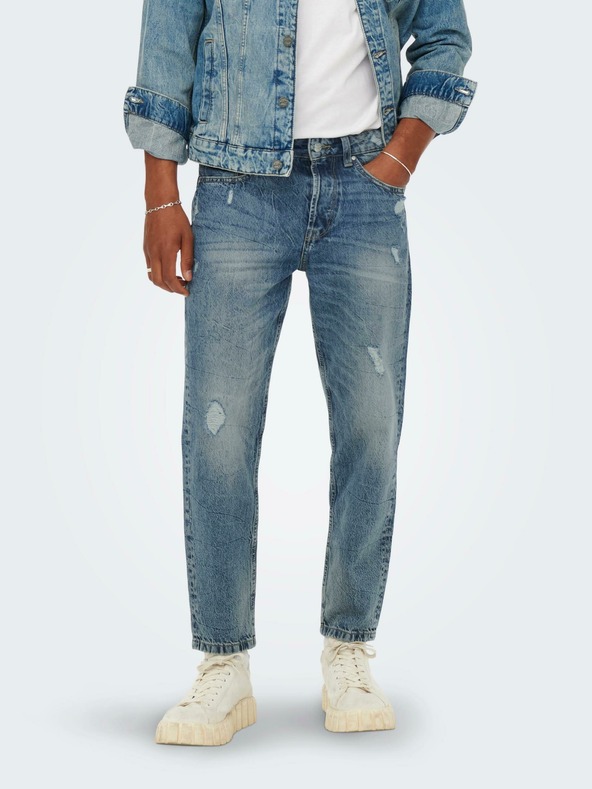 ONLY & SONS Modré slim fit džínsy ONLY & SONS Avi