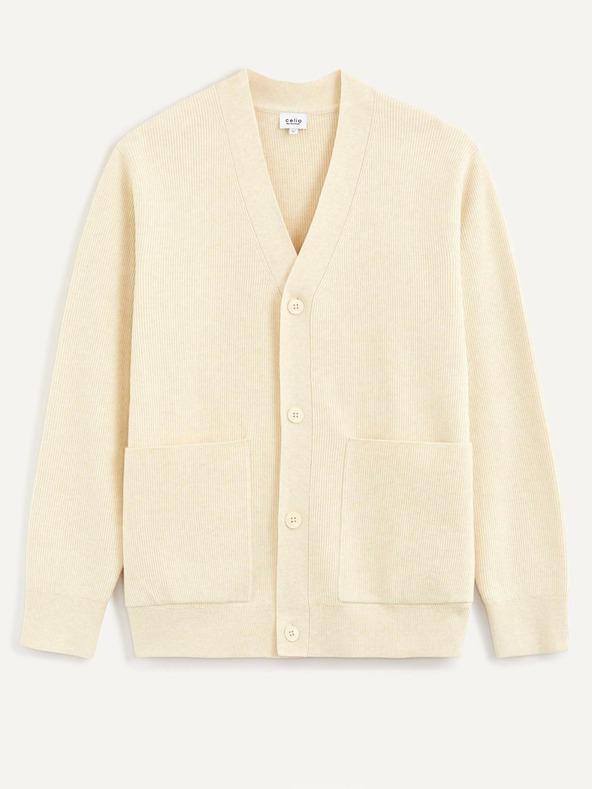 Celio Krémový pánsky sveter Celio