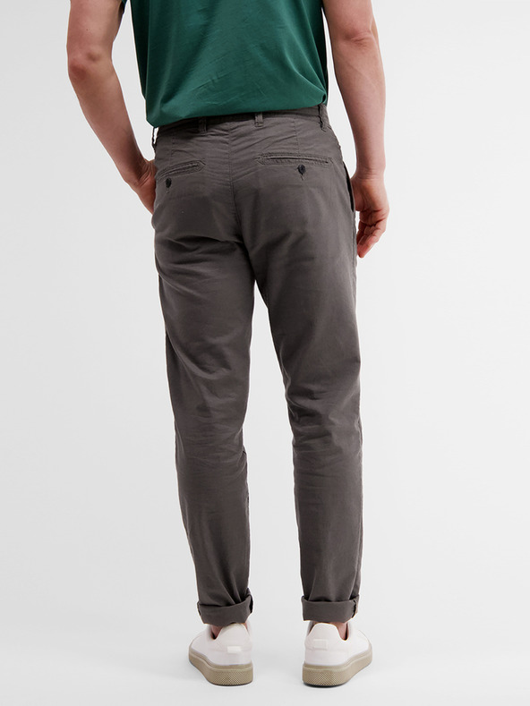 LERROS Pánske sivé nohavice Chino s plátnom LERROS