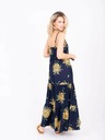 Brakeburn Tmavomodré dámske vzorované maxi šaty na ramienka Brakeburn