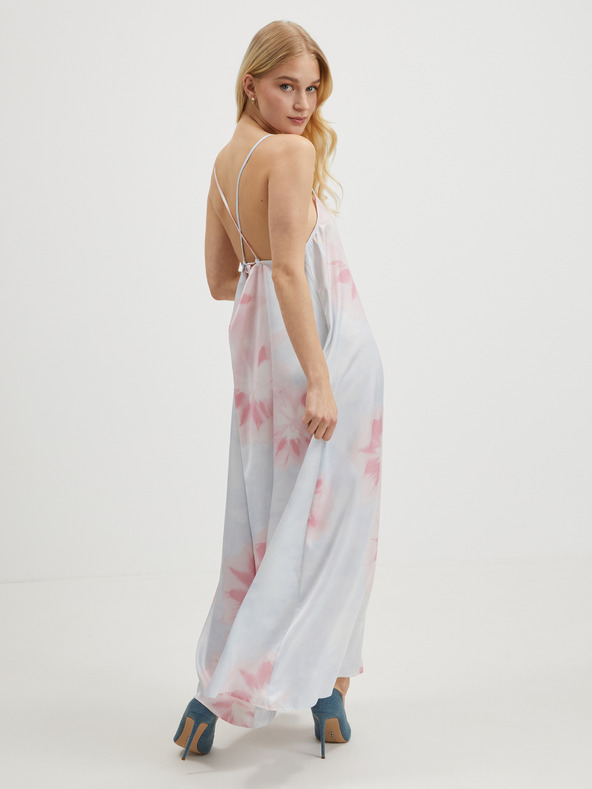 ONLY Ružovo-modré dámske vzorované maxi šaty na ramienka ONLY Tina