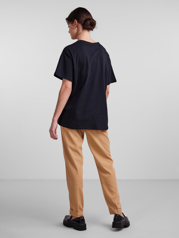 Pieces Čierne nadrozmerné tričko Pieces Rina