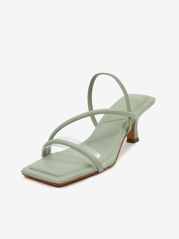 Aldo Svetlozelené dámske papuče na podpätku ALDO Zoebaen