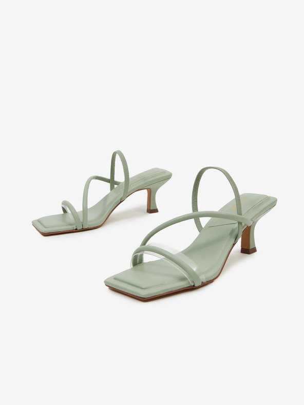 Aldo Svetlozelené dámske papuče na podpätku ALDO Zoebaen