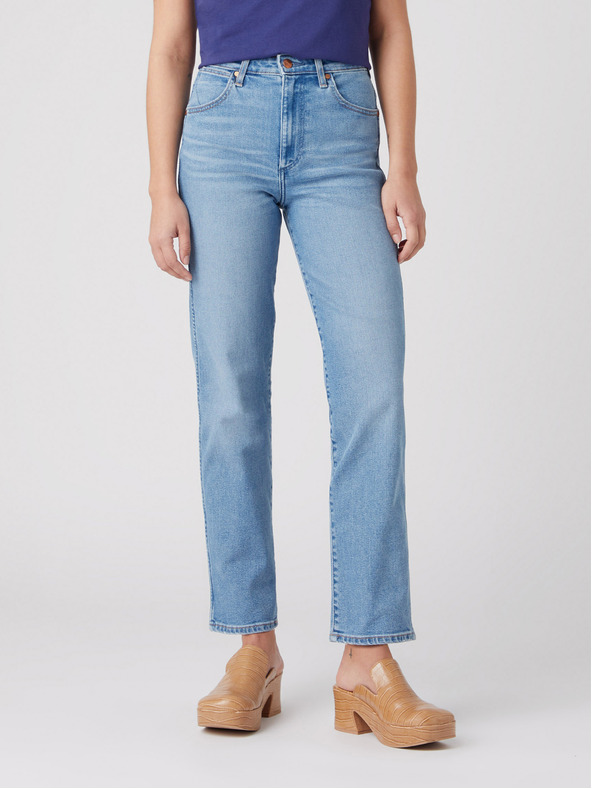 Wrangler Svetlomodré dámske džínsy rovného strihu Wrangler s ripsovým efektom