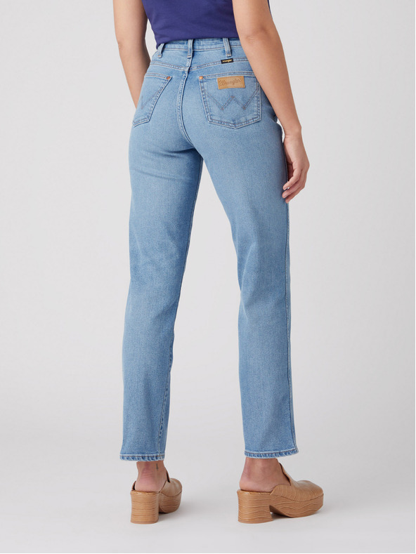 Wrangler Svetlomodré dámske džínsy rovného strihu Wrangler s ripsovým efektom