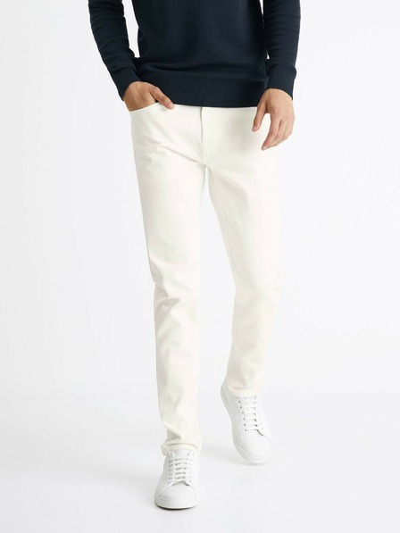 Celio Krémové pánske slim fit džínsy Celio Coslim4