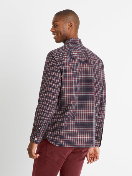 Celio Vínové kockované pravidelné tričko Celio Carolo