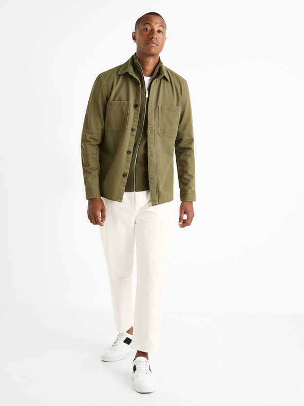 Celio Khaki pánske vrchné tričko Celio Camone