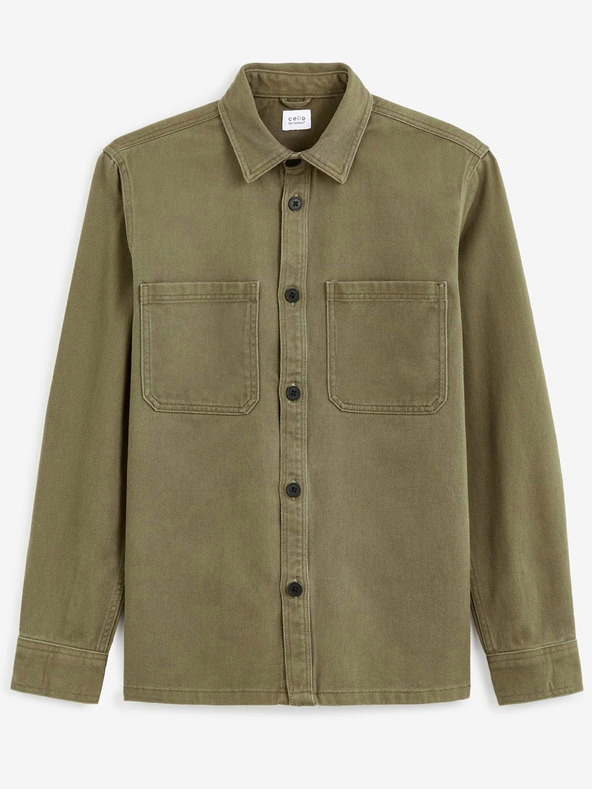 Celio Khaki pánske vrchné tričko Celio Camone