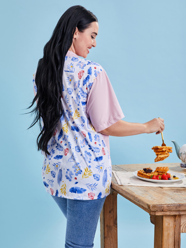 ZOOT.collab Ružová dámska košeľa s kvetovanou zadnou časťou z Kolekcie BESKY by ZOOT