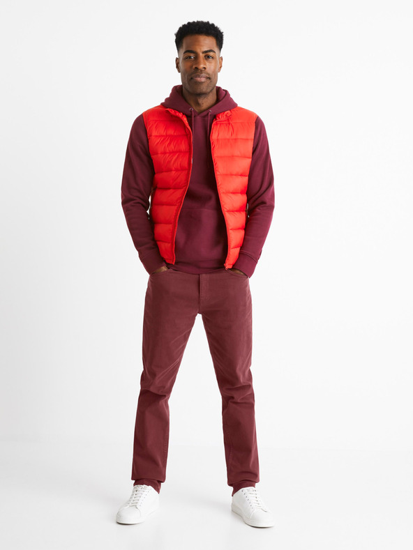 Celio Červená pánska prešívaná vesta Celio Bulock