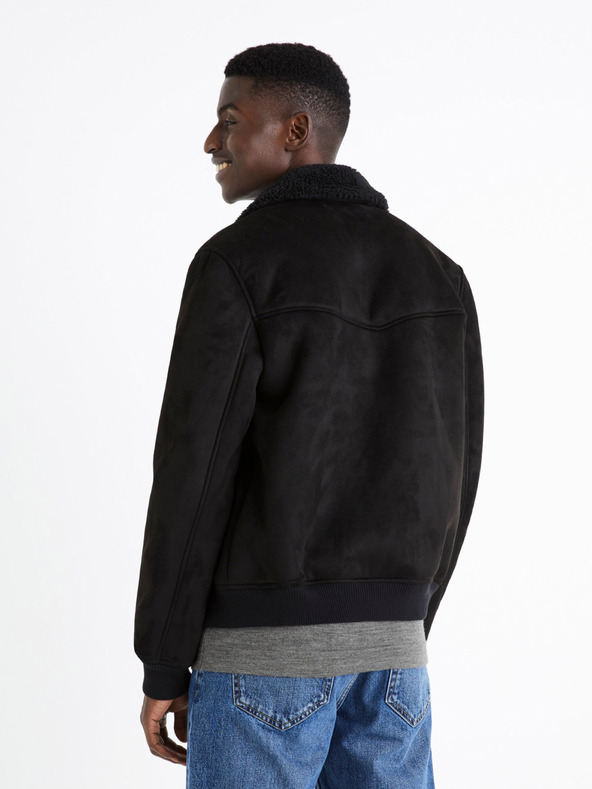 Celio Čierna pánska semišová bunda Celio Cutoranto