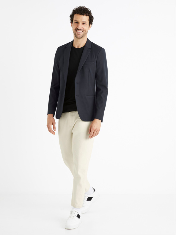 Celio Tmavomodré pánske slim fit sako Celio Cuseverin