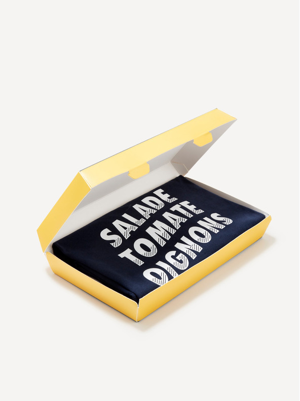 Celio Šedé a modré pánske pyžamo v darčekovom balení Celio Kebab