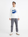 Celio Biela pánska mikina s kapucňou Celio Ceslalom