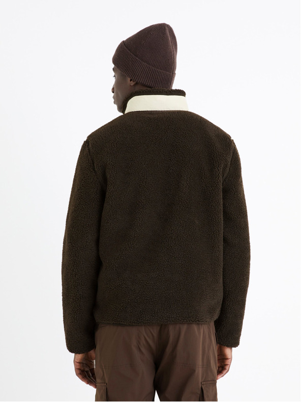 Celio Tmavohnedá pánska bunda Celio Cucurly