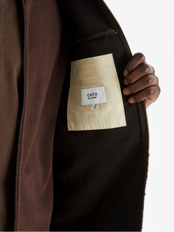 Celio Tmavohnedá pánska bunda Celio Cucurly