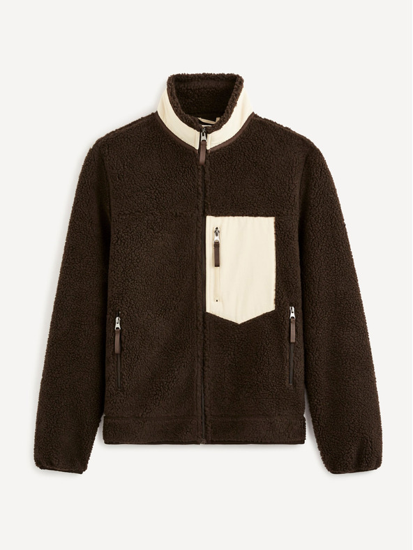 Celio Tmavohnedá pánska bunda Celio Cucurly