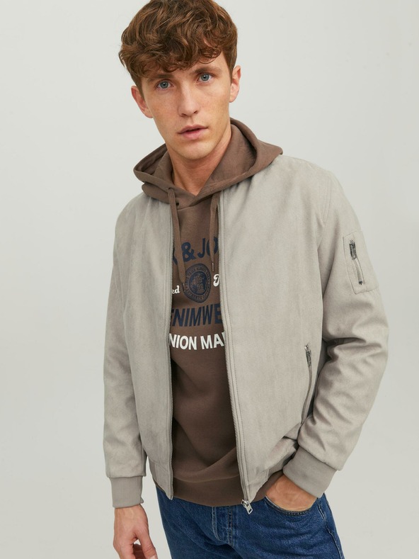 Jack & Jones Jack & Jones Rocky pánska béžová semišová bombera