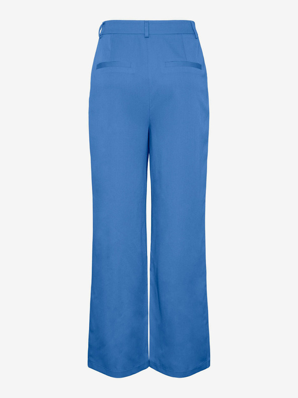 Pieces Modré dámske nohavice so širokými nohavicami Pieces Thelma