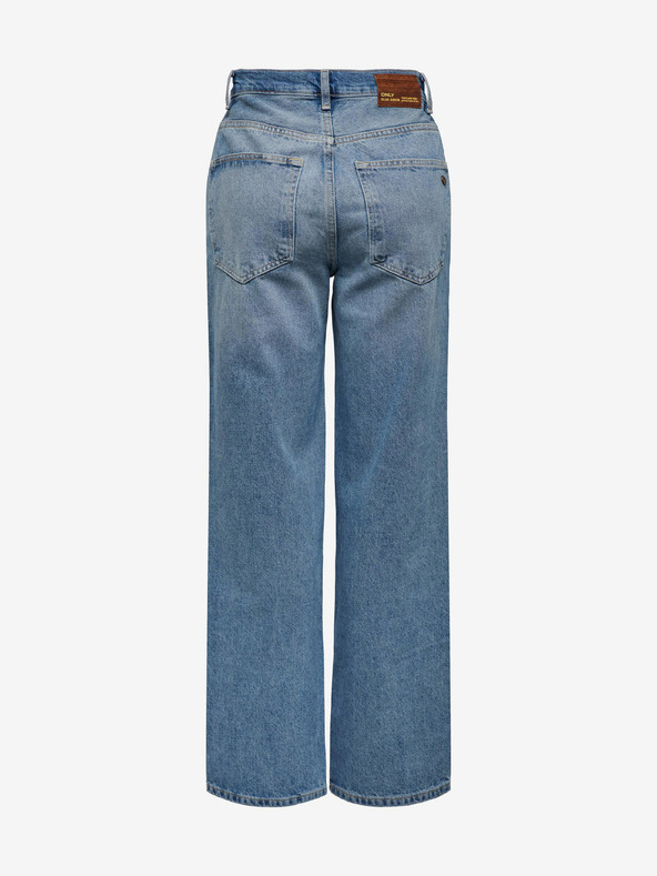 ONLY Modré dámske džínsy so širokými nohavicami ONLY Dean