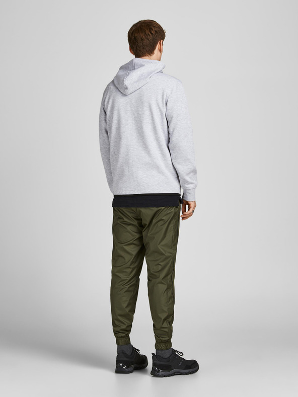 Jack & Jones Svetlošedá pánska mikina Jack & Jones Air s kapucňou na zips