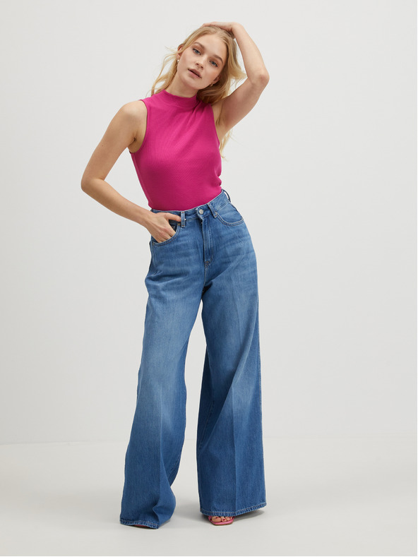 ONLY Tmavoružový dámsky základný top ONLY Nessa