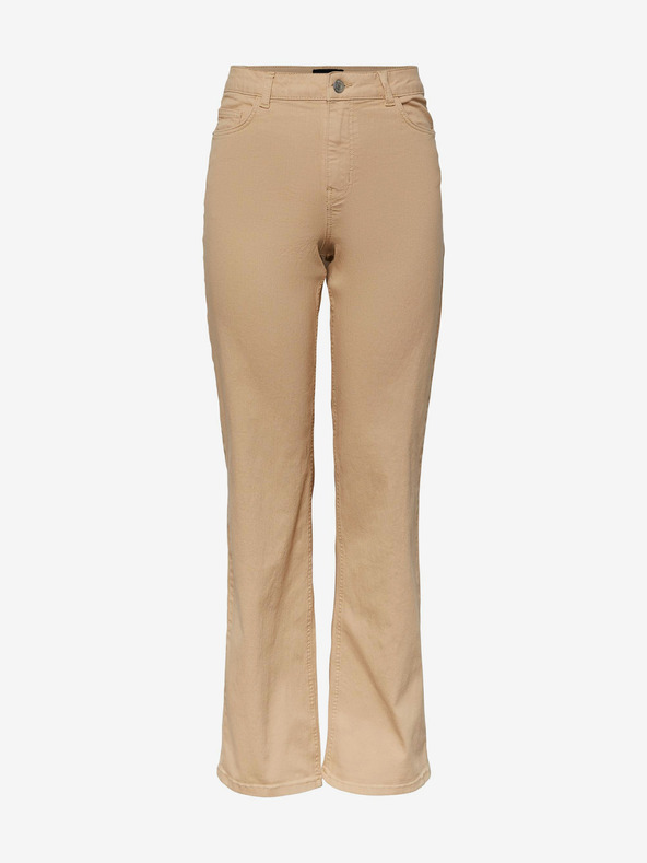 Pieces Béžové dámske džínsy so širokými nohavicami Pieces Peggy
