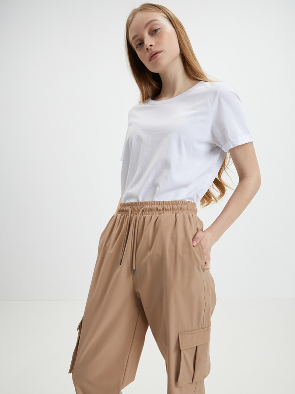 Noisy May Svetlohnedé dámske tepláky Noisy May Kirby