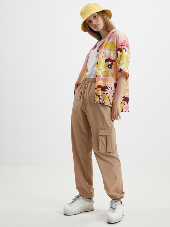 Noisy May Svetlohnedé dámske tepláky Noisy May Kirby