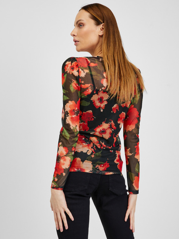 Orsay Červeno-čierna dámska kvetinová košeľa ORSAY