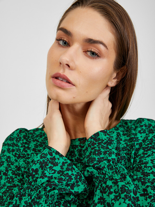Orsay Čierno-zelená dámska kvetovaná blúzka ORSAY