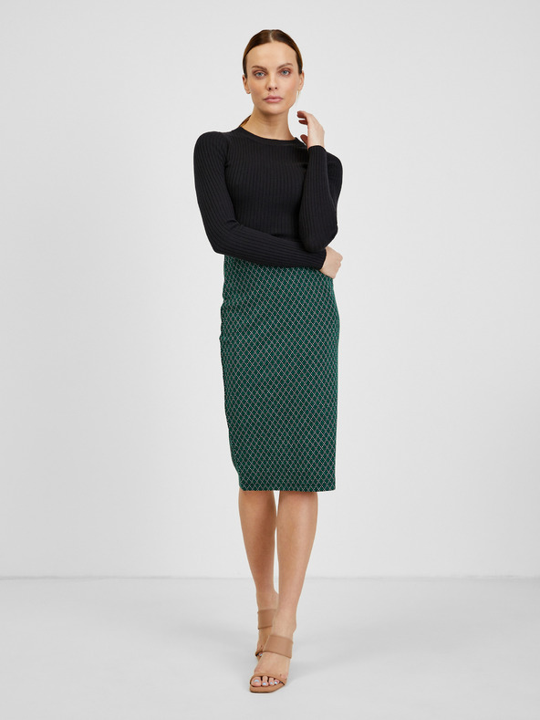 Orsay Tmavozelená dámska vzorovaná sukňa ORSAY