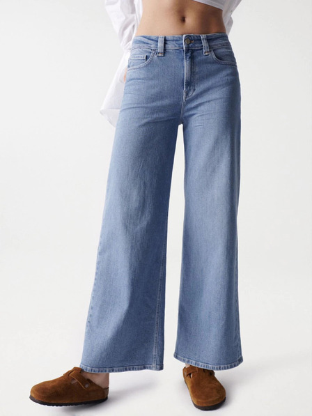 Salsa Jeans Modré dámske džínsy so širokými nohavicami Salsa Jeans