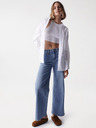 Salsa Jeans Modré dámske džínsy so širokými nohavicami Salsa Jeans