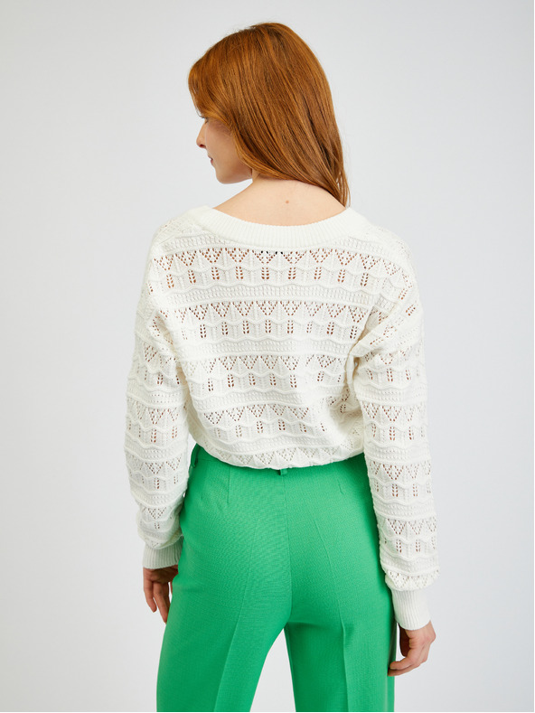 Orsay Krémový dámsky vzorovaný sveter ORSAY