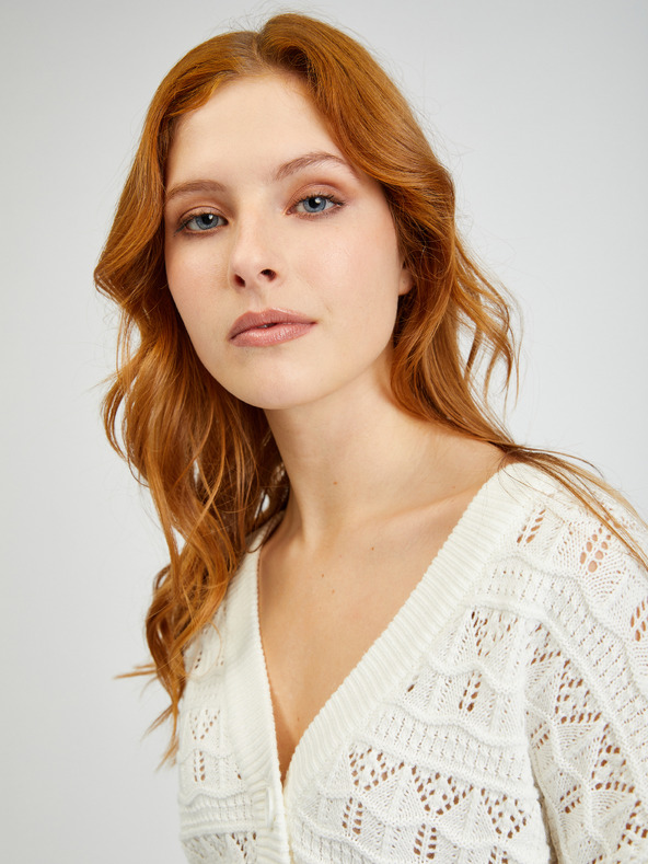 Orsay Krémový dámsky vzorovaný sveter ORSAY