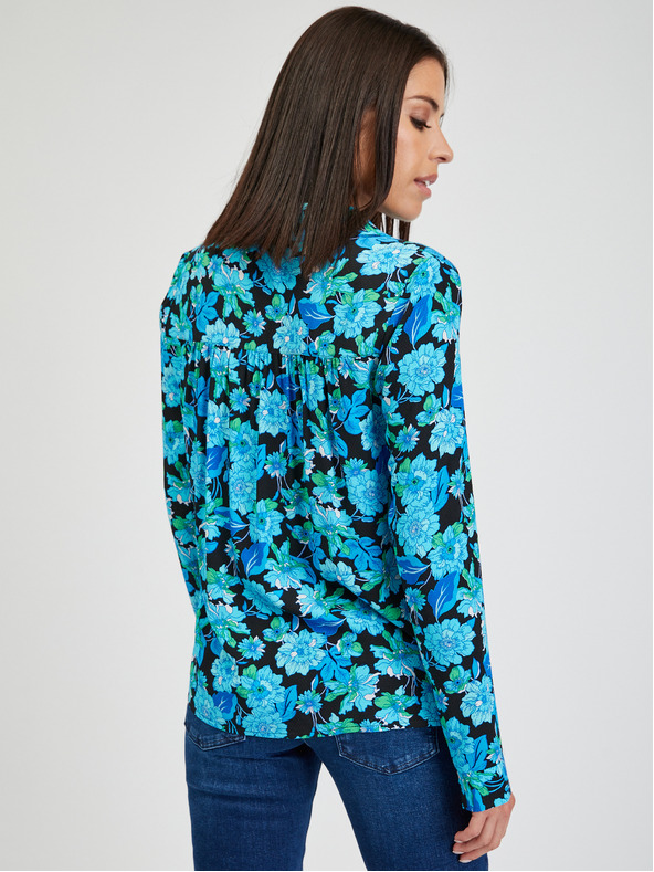 Orsay Modrá dámska kvetinová blúzka ORSAY