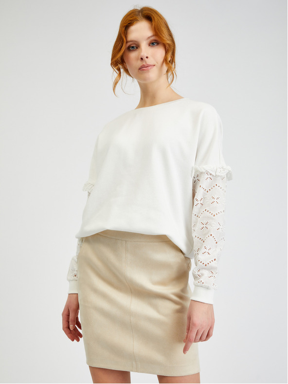 Orsay Béžová dámska sukňa zo semišu ORSAY