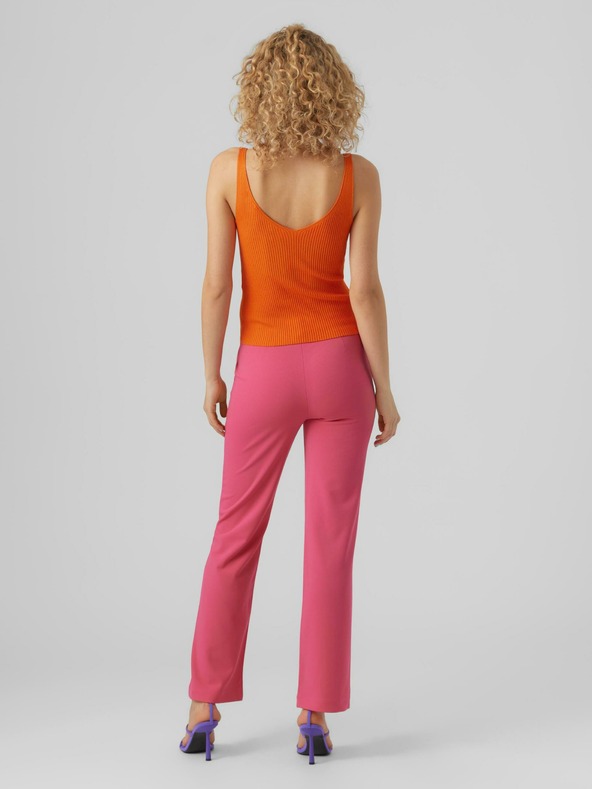 Vero Moda Oranžové dámske rebrované základné tielko VERO MODA Glory