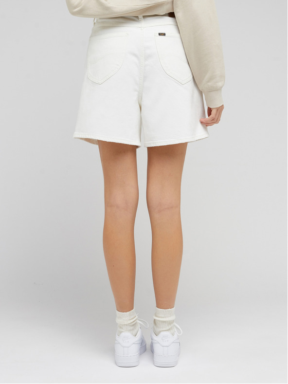 Lee Biele dámske široké džínsové šortky Lee