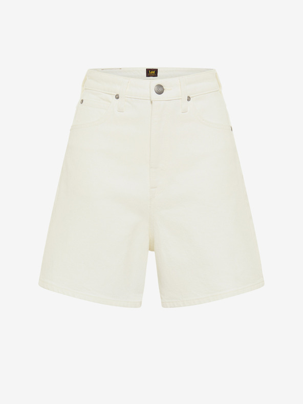 Lee Biele dámske široké džínsové šortky Lee