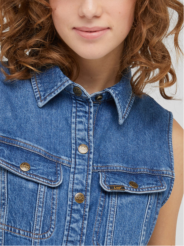 Lee Modré dámske džínsové šaty Lee