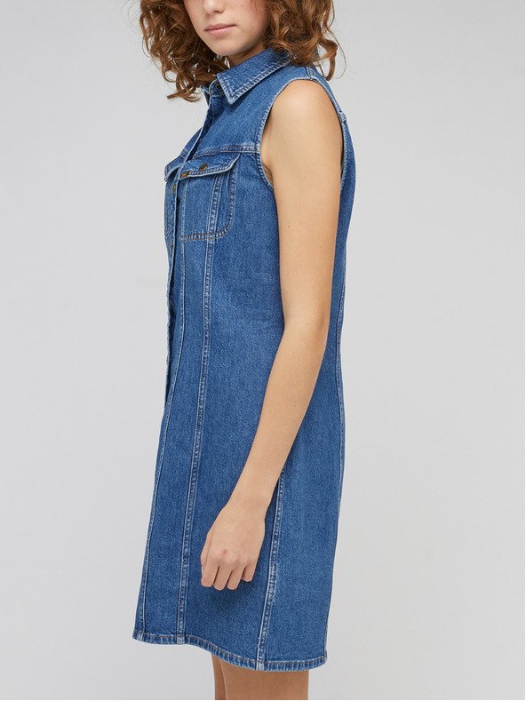 Lee Modré dámske džínsové šaty Lee