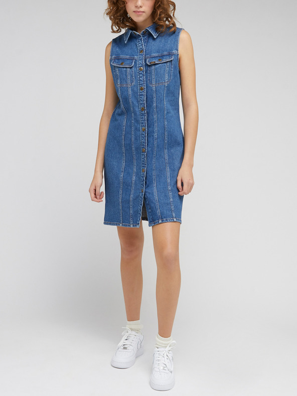 Lee Modré dámske džínsové šaty Lee