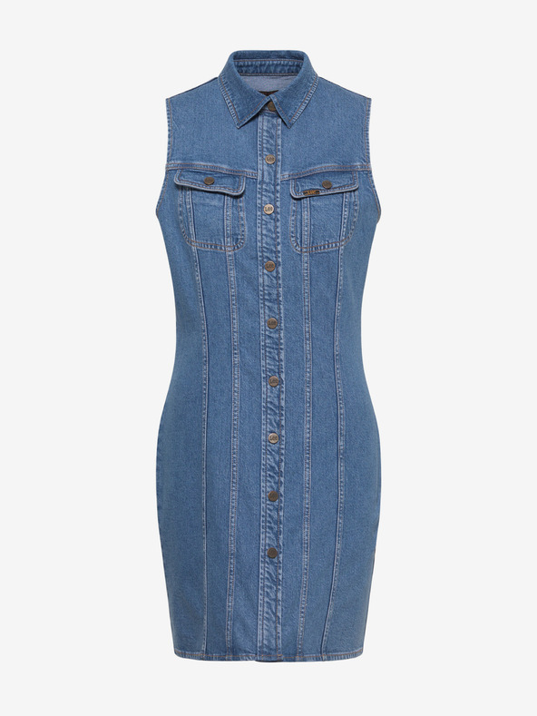 Lee Modré dámske džínsové šaty Lee