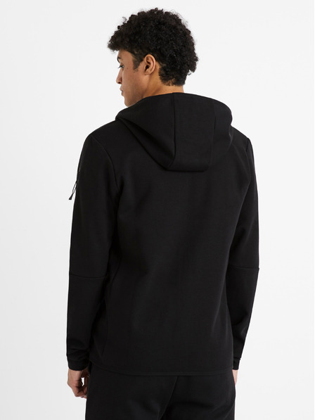 Celio Čierna pánska bunda Celio Denewyoke na zips s kapucňou