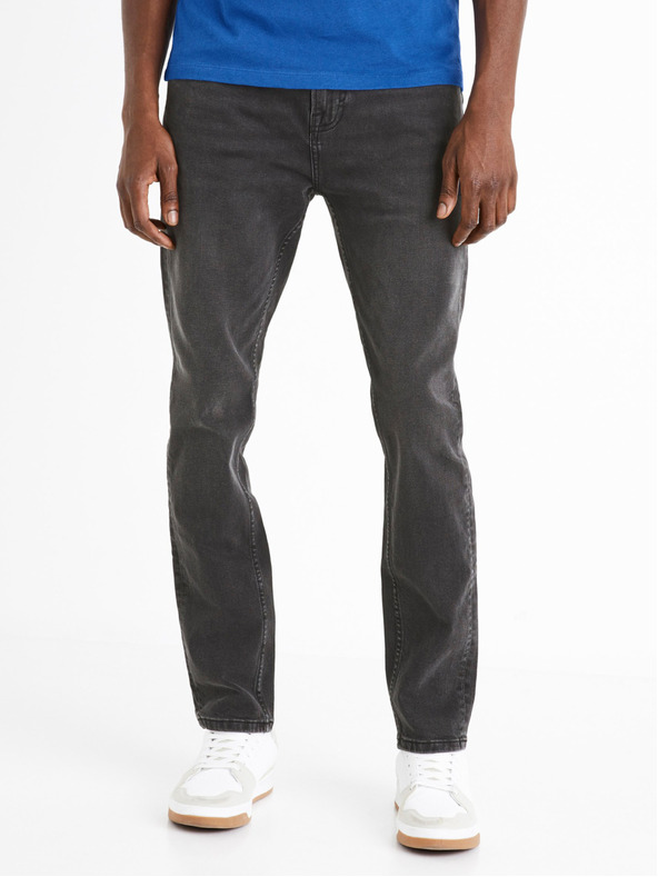 Celio Tmavosivé pánske džínsy slim fit strihu Celio C25 Dolls