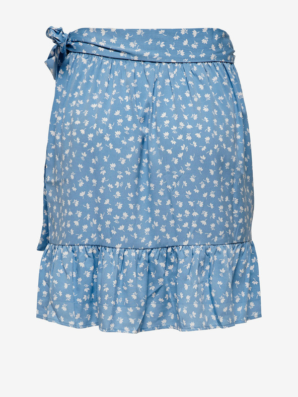 ONLY Modrá dámska kvetinová zavinovacia sukňa ONLY Olivia